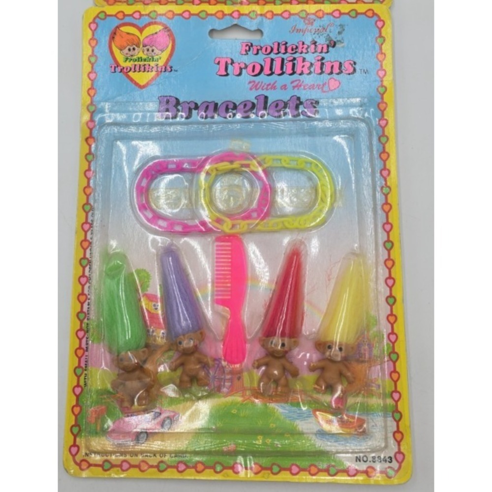 1991 Norfin DAM Troll‎ Doll Shoe Lace Huggers Necklace Set 2 Pack NOS RARE - Picture 2 of 6